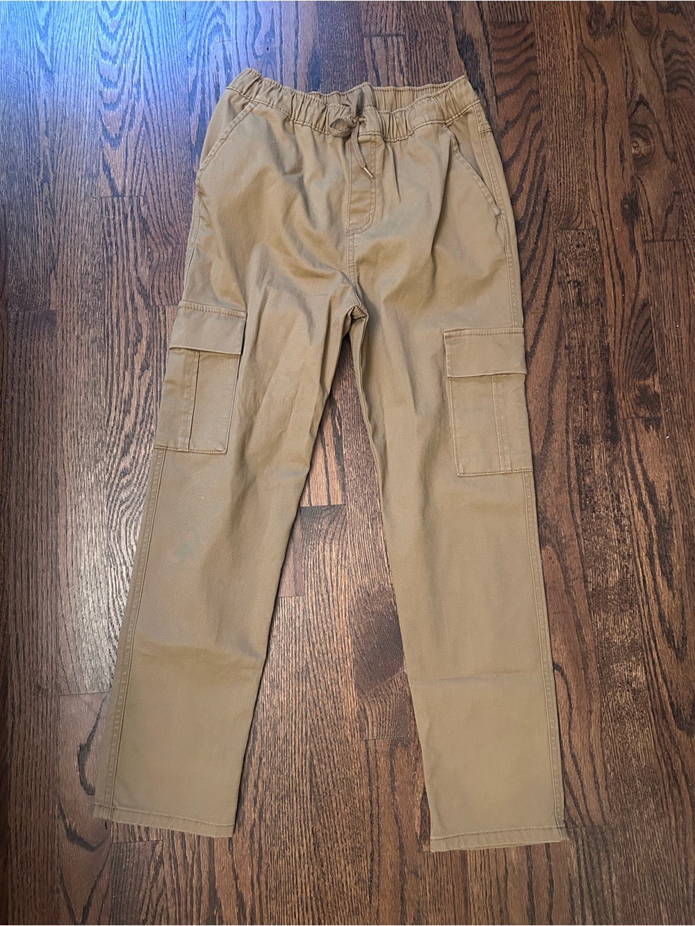 Cat & Jack Men's Tan Cargo Pants with Elastic Waist